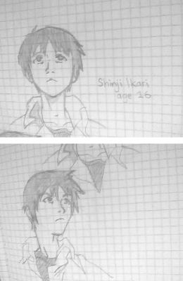 "16 year old Shinji" by Jed Lobo
Well, the title already says it, but in his words:
"Did a quick sketch of Shinji from your story.  Hope you enjoy!
 
He's about 16 here, which would put him right around the time of finding out about Asuka's pregnancy."
