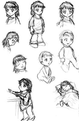 Aki Concept
As the name says, these were the very first concept drawings I did of Aki.
